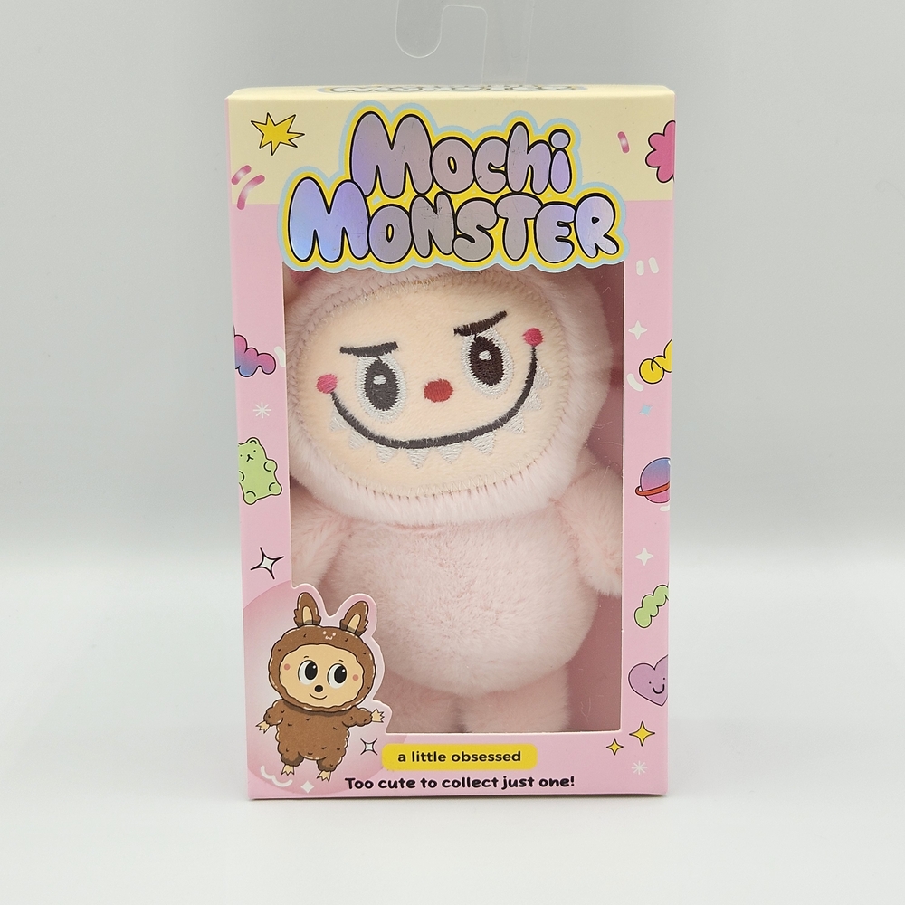 Pink Mochi Monster Keychain Plush – New in Box